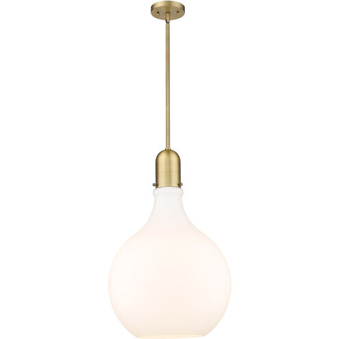 Amherst 1 Light 16 inch Brushed Brass Pendant Ceiling Light in Matte White Glass