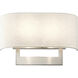 Allison 2 Light 15 inch Brushed Nickel ADA Wall Sconce Wall Light, Large