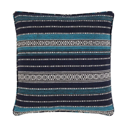 Maya 18 X 18 inch Navy/Sky Blue/White Pillow Kit, Square