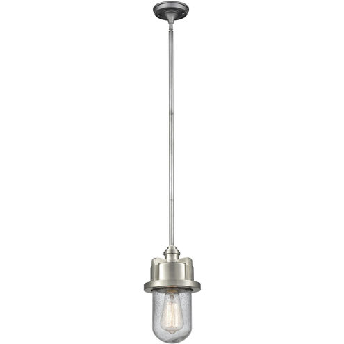 Briggs 1 Light 6 inch Weathered Zinc with Satin Nickel and Clear Mini Pendant Ceiling Light