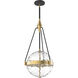 Alora Mood Harmony Pendant Ceiling Light in Brushed Gold, Clear Water Glass