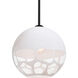 Rocky 1 Light Black Stem Pendant Ceiling Light