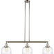 Franklin Restoration Bell LED 40.5 inch Polished Nickel Island Light Ceiling Light in Clear Deco Swirl Glass