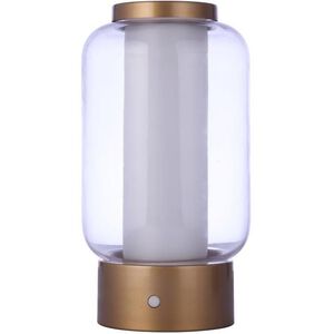 Rechargable Portable 11 inch 5 watt Painted Satin Brass Table Lamp Portable Light, USB Port
