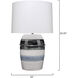 Horizon Striped 32.25 inch 150 watt Grey / Black / White Ceramic Table Lamp Portable Light