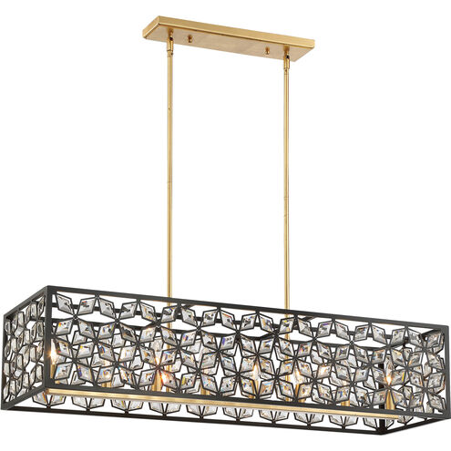 Brookcrest 8 Light 39.38 inch Sand Coal with Gold Leaf Island Light Ceiling Light