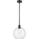 Ballston Large Athens 1 Light 10 inch Matte Black Pendant Ceiling Light in Seedy Glass, Ballston