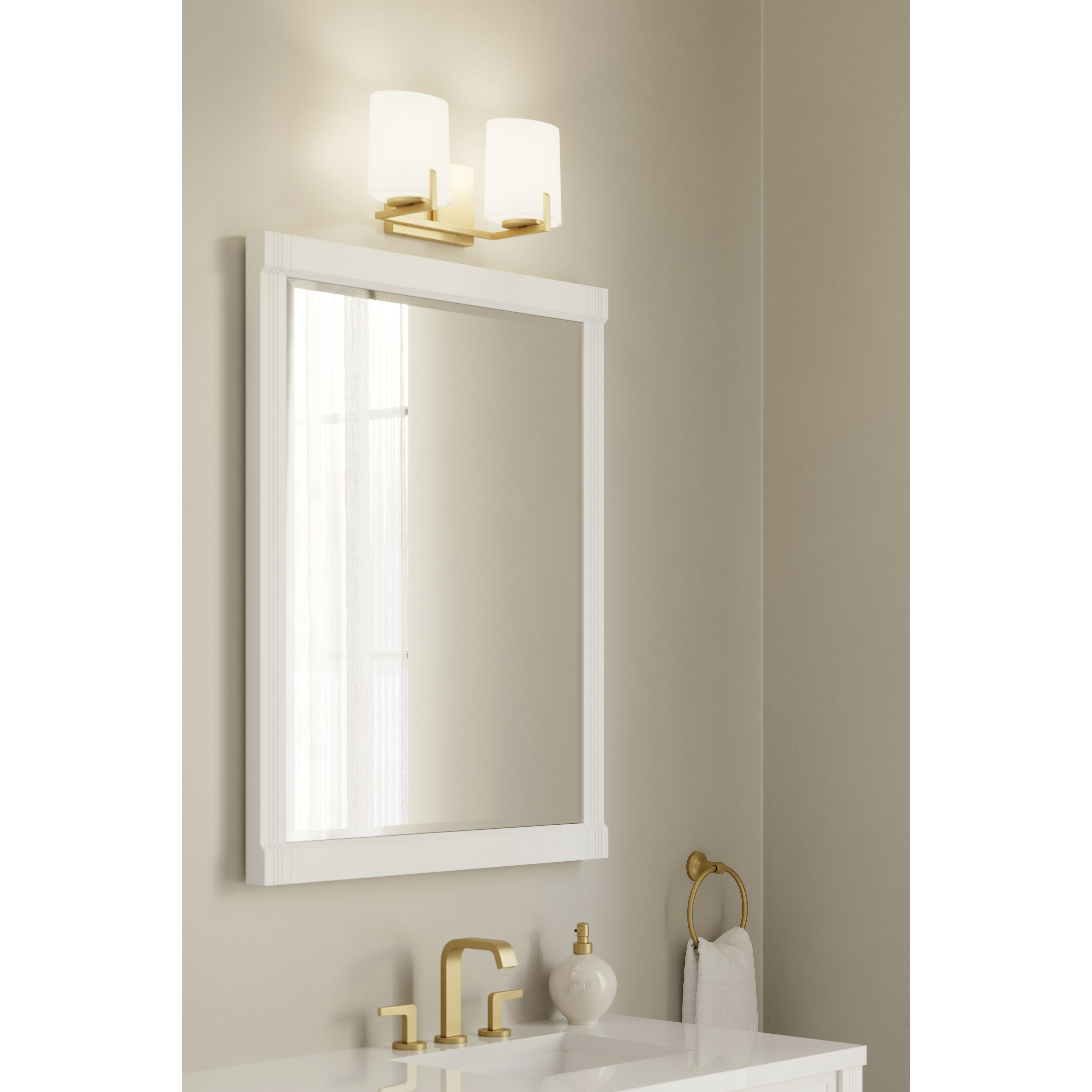 Mirelle 2 Light 16 inch Legacy Brass Vanity Wall Light