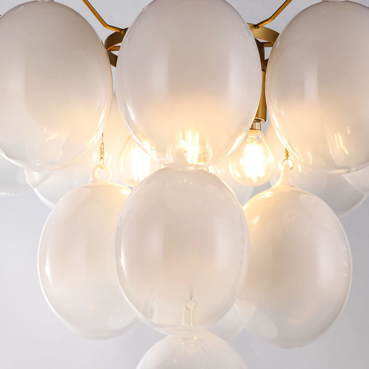 Globo LED 18 inch Brass Chandelier Ceiling Light in Milky White