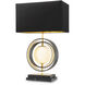 Pearl 31.89 inch 40.00 watt Bronze Highlight with Gold with Alabaster Table Lamp Portable Light