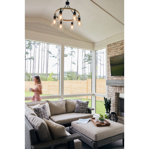 Kingsbridge 6 Light 28 inch Earth Black Chandelier Ceiling Light