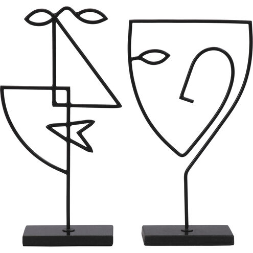 Posie Matte Black Statue, Set of 2