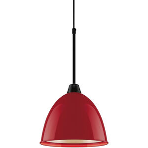 Classic LED 9.63 inch Black and Gypsy Red Pendant Ceiling Light