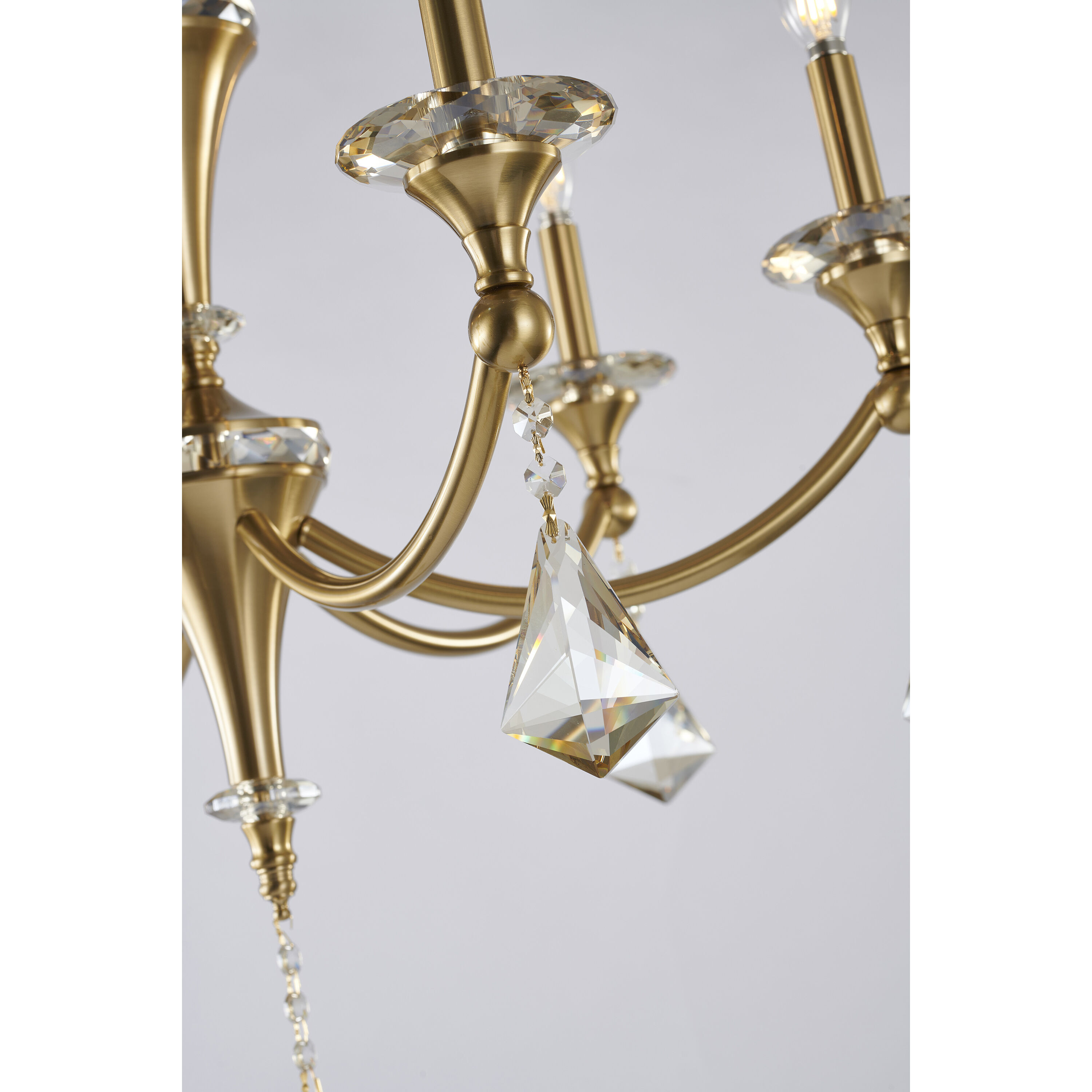 Canada 6 Light 27 inch Stain Brass Chandelier Ceiling Light in Satin Brass