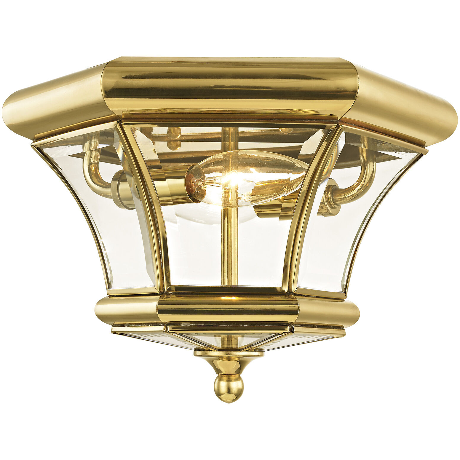 Monterey/Georgetown 2 Light 11 inch Polished Brass Outdoor Ceiling Mount