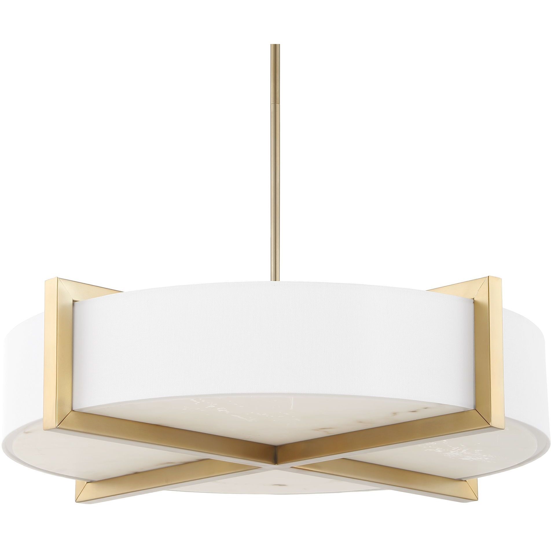 Cresson 4 Light 30 inch Matte Brushed Brass Pendant Ceiling Light