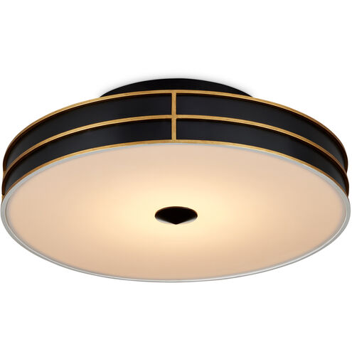 Fielding 1 Light 24 inch Satin Black/Contemporary Gold/Sugar White/White Flush Mount Ceiling Light