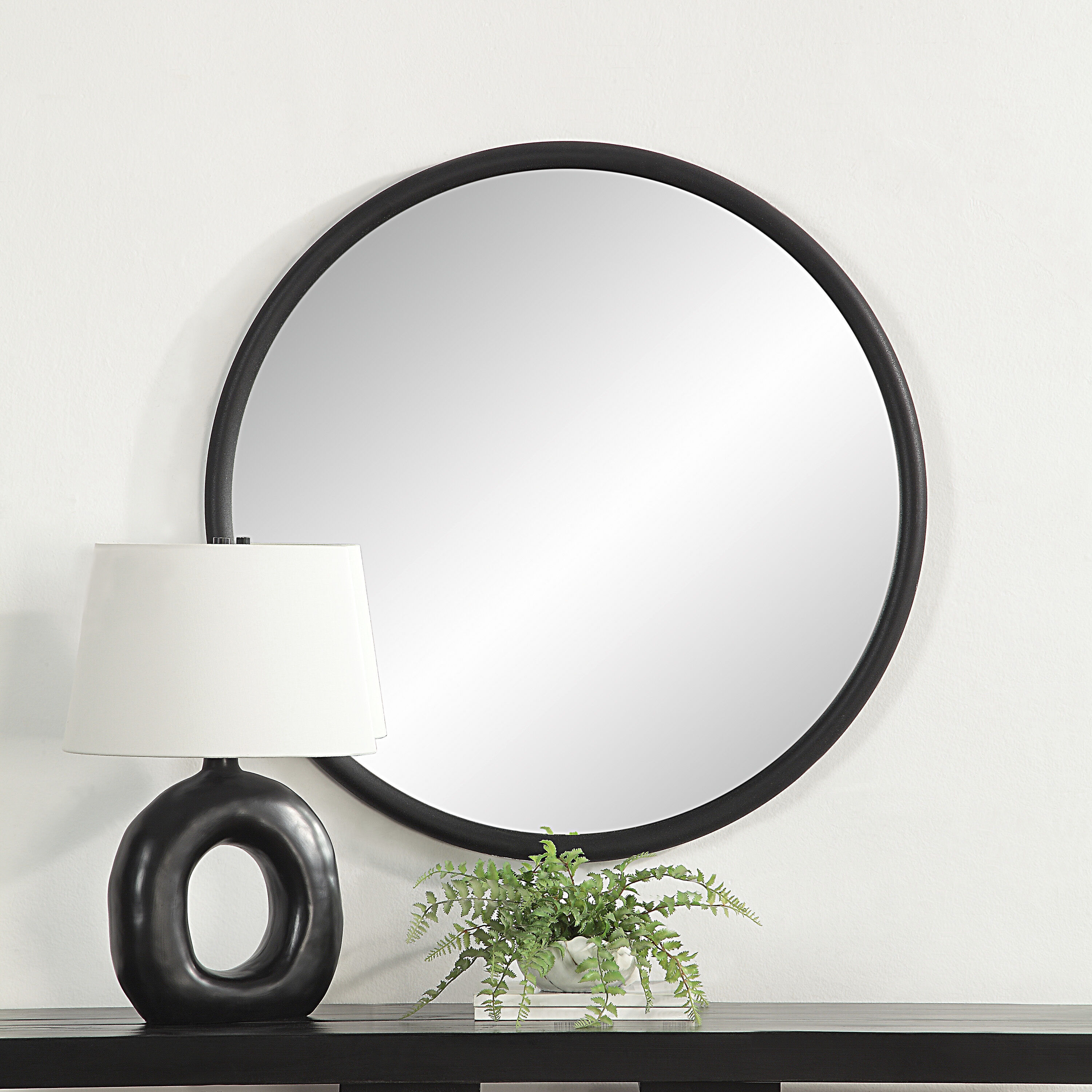 Namur 36 X 36 inch Matte Black Wall Mirror