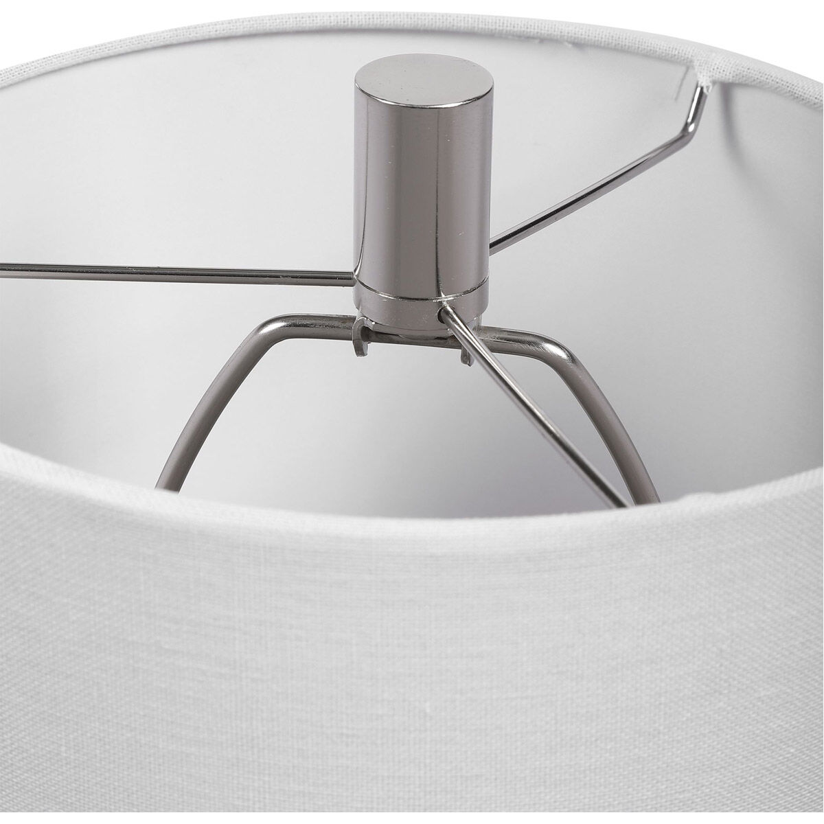 Porter 33 inch 100.00 watt Warm Gray Glaze with Polished Nickel Details Buffet Lamp Portable Light