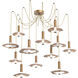 Cumulus LED 72 inch Novel Brass with White Metal Swag Multi-Pendant Chandelier Ceiling Light in 3000K LED