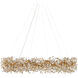Crystal Bud 24 Light 57.5 inch Clear/Brass Ring Chandelier Ceiling Light