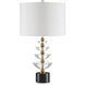 Waterfall 27.5 inch 150 watt Clear and Natural and Brass Table Lamp Portable Light