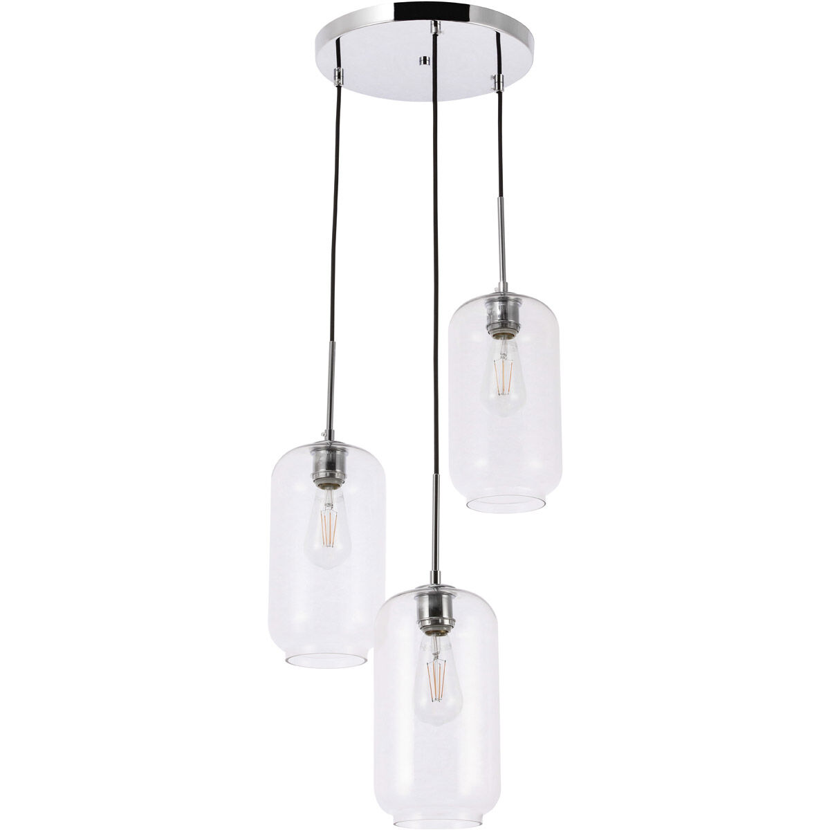 Collier 3 Light 16.3 inch Chrome Pendant Ceiling Light