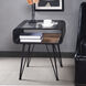 Aaron 24 X 22 inch Graphite Grey and Clear Accent Side Table