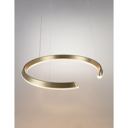Solaire LED 23.6 inch Satin Antique Brass Pendant Ceiling Light