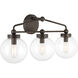 Stella 3 Light 24 inch Dark Bronze Vanity Light Wall Light