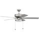 Pro Plus 119 52 inch Brushed Satin Nickel with Brushed Nickel/Greywood Blades Contractor Ceiling Fan, Pan