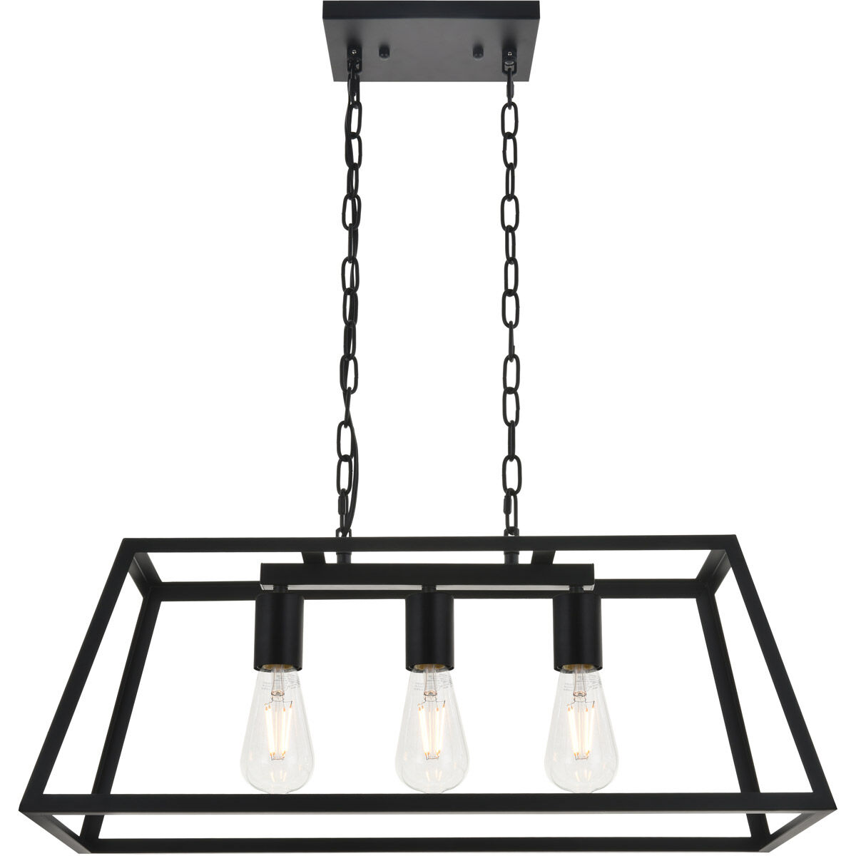 Resolute 3 Light 25 inch Black Pendant Ceiling Light
