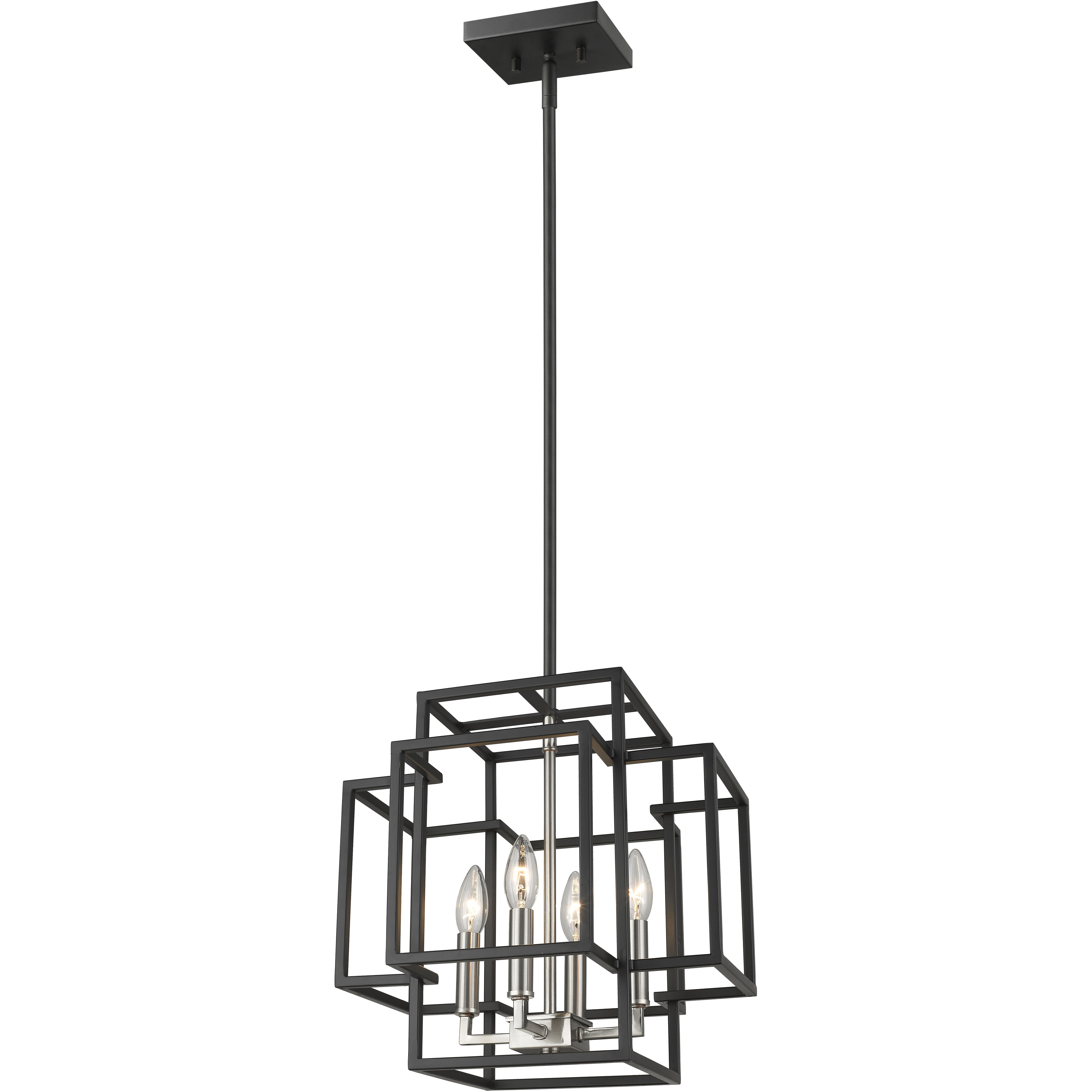 Titania 4 Light 14 inch Black and Brushed Nickel Pendant Ceiling Light