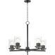 Corona 5 Light 22 inch Black Single-Tier Chandelier Ceiling Light in Clear