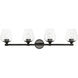 Willow 4 Light 35.5 inch Black Chrome Vanity Sconce Wall Light