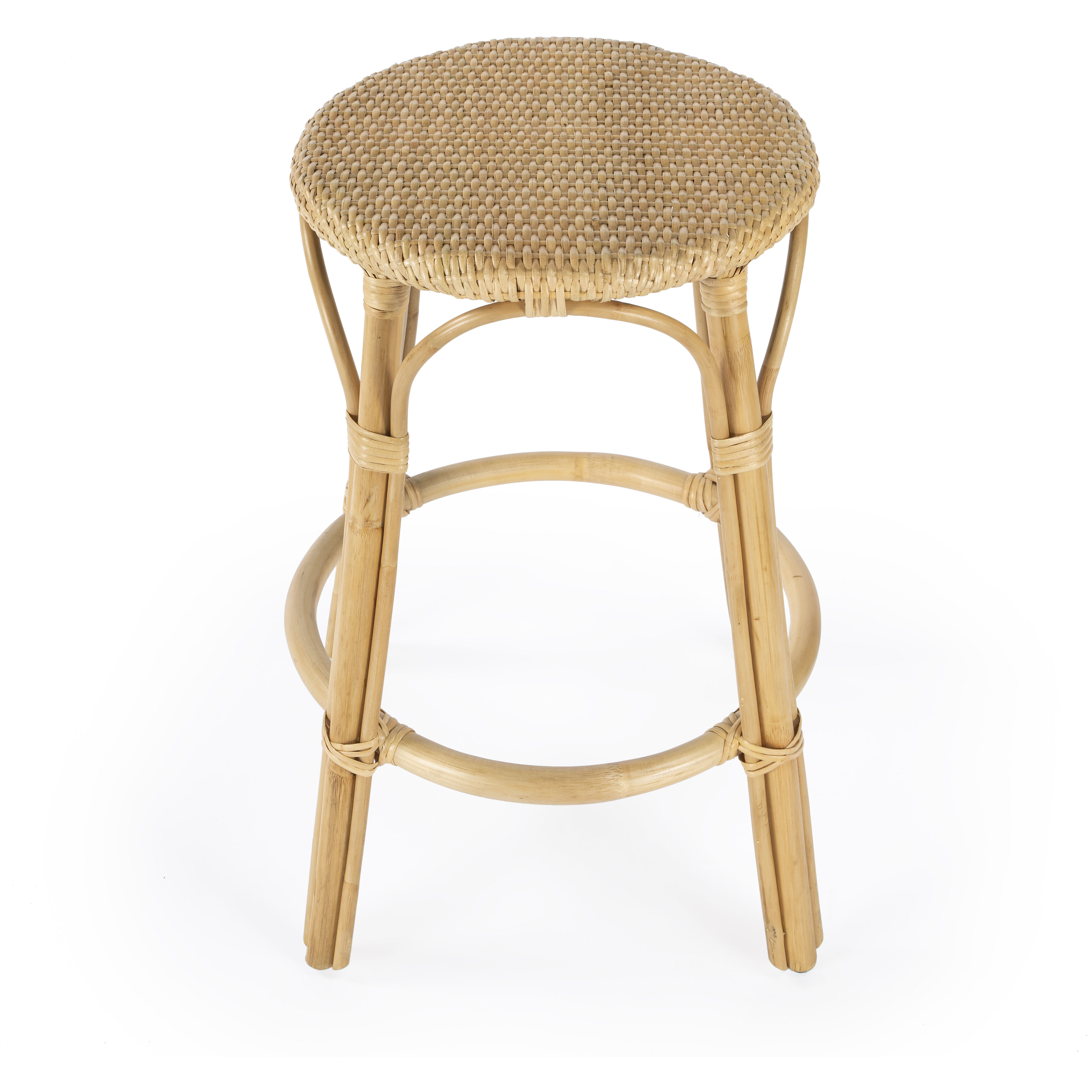Tobias Rattan Round 24" Counter Stool in Natural