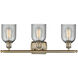 Ballston Caledonia 3 Light 26 inch Antique Brass Bath Vanity Light Wall Light in Incandescent, Charcoal Glass, Ballston