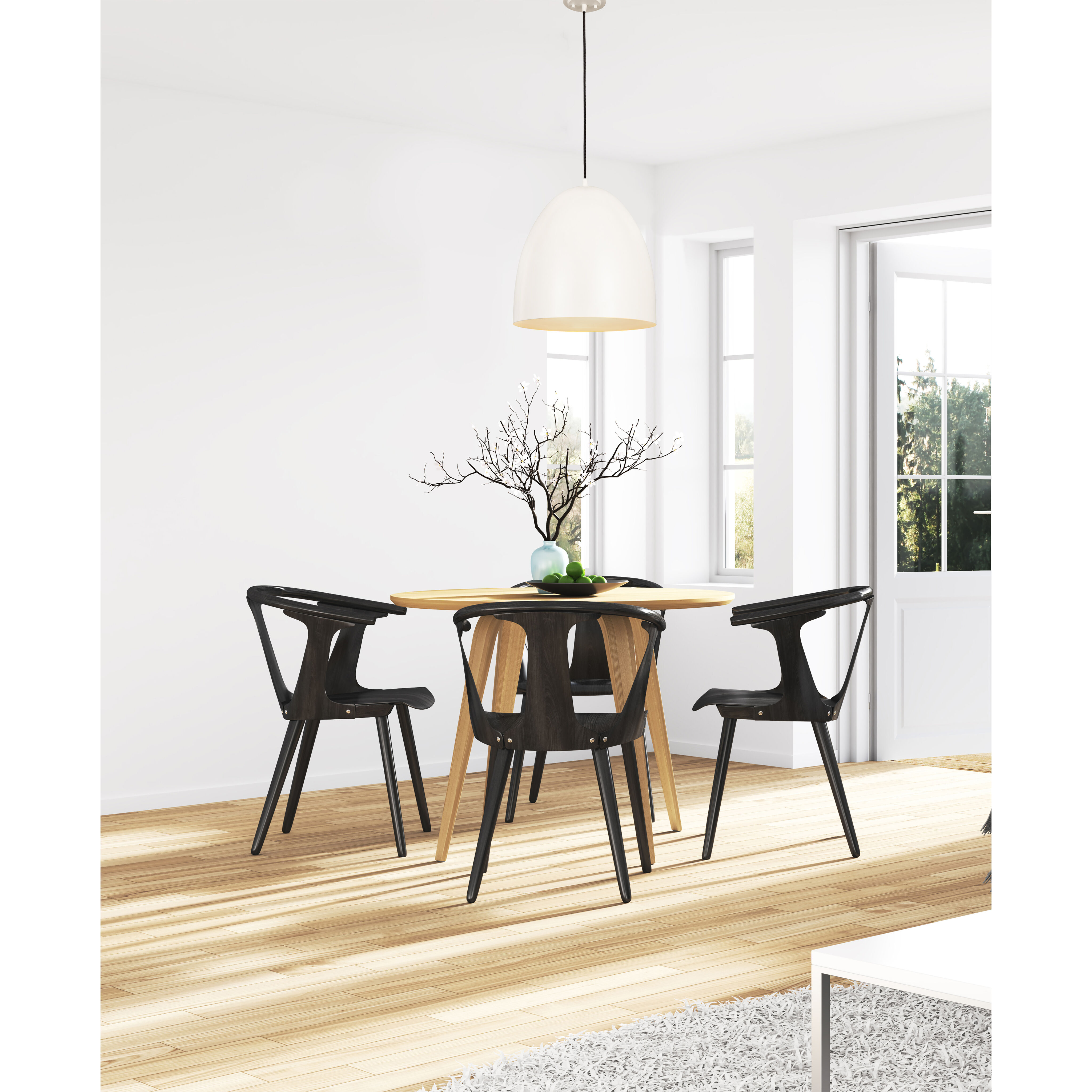 Z-Studio 3 Light 19 inch Satin White Pendant Ceiling Light in Matte White