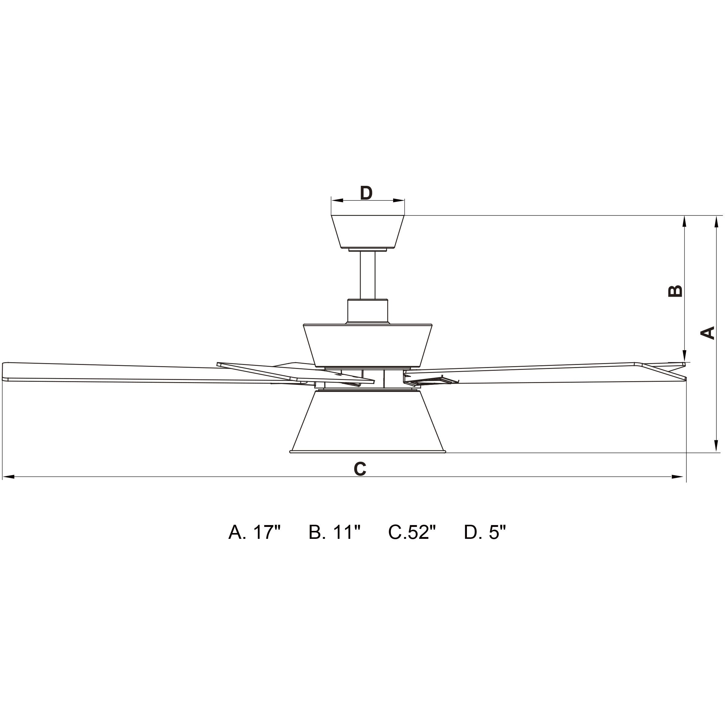 Scottsdale 21.65 inch Black and Gold with Black-Walnut Blades Ceiling Fan