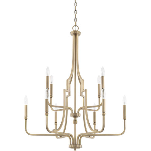 Dawson 10 Light 30 inch Aged Brass Chandelier Ceiling Light