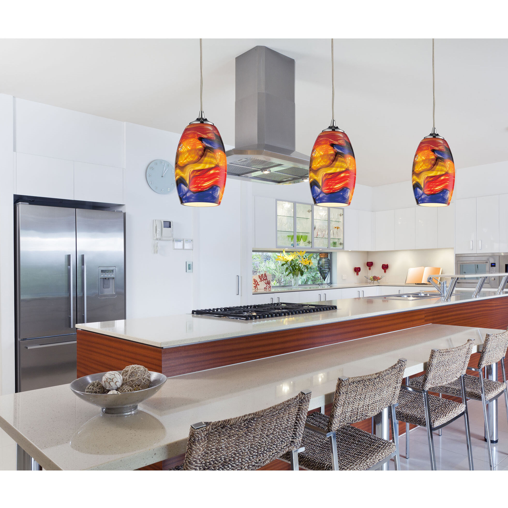 Surrealist 1 Light 5 inch Multicolor with Polished Chrome Mini Pendant Ceiling Light