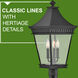 Heritage Chapel Hill LED 27 inch Museum Black Outdoor Post Mount Lantern