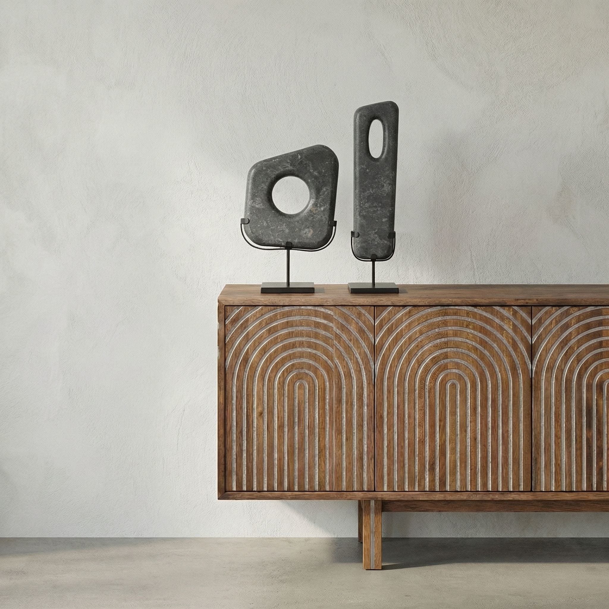 Flaubert Black Marble Decor Accessory, Set of 2