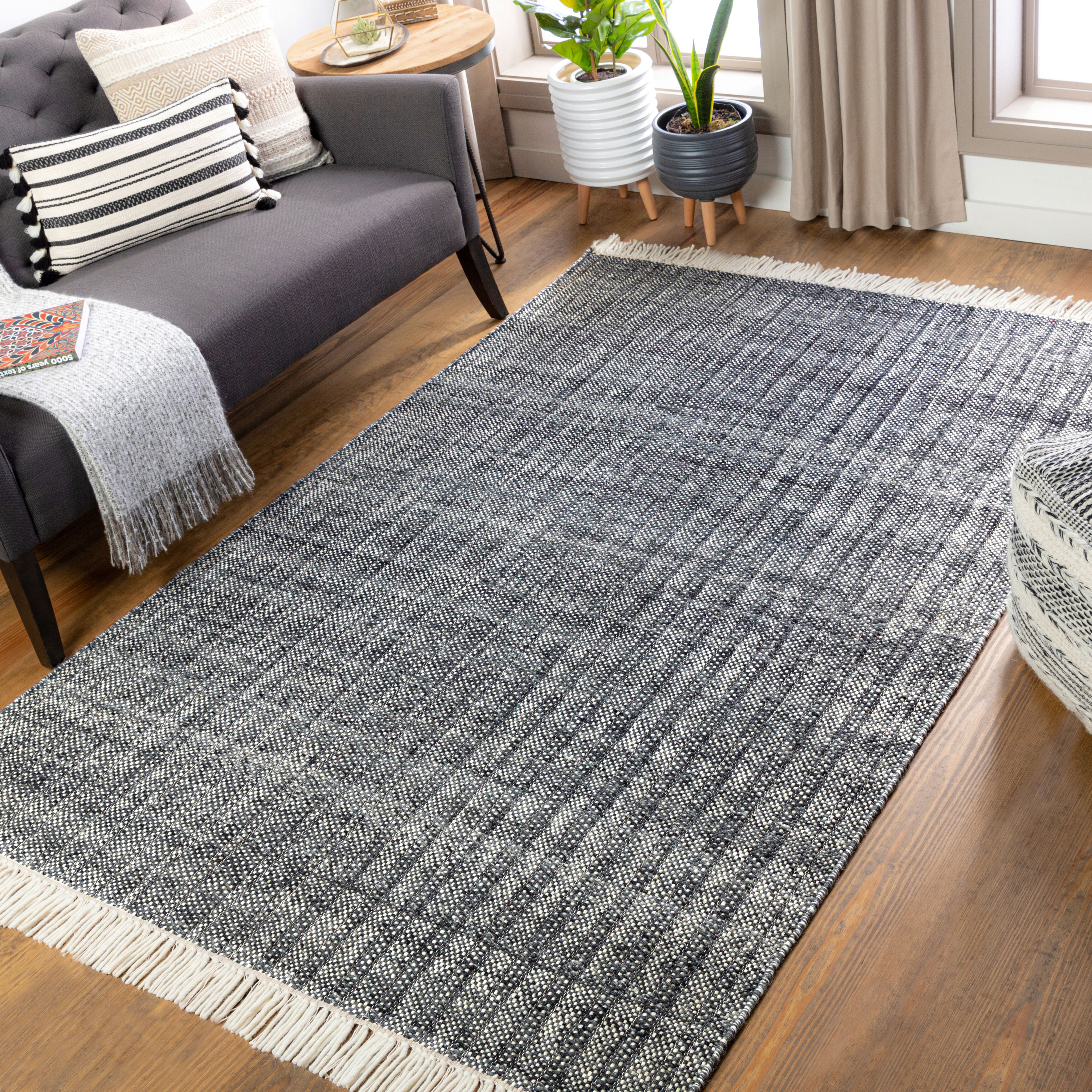 Reliance 90 X 60 inch Charcoal Rug in 5 x 8, Rectangle