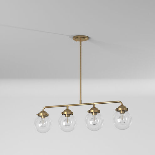 Knoll 4 Light 33 inch Brushed Gold Island Pendant Ceiling Light