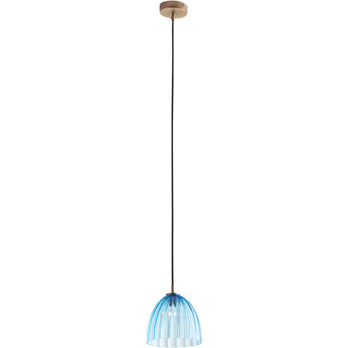 Caterina 1 Light 7.75 inch Blue and Gold Single Pendant Ceiling Light