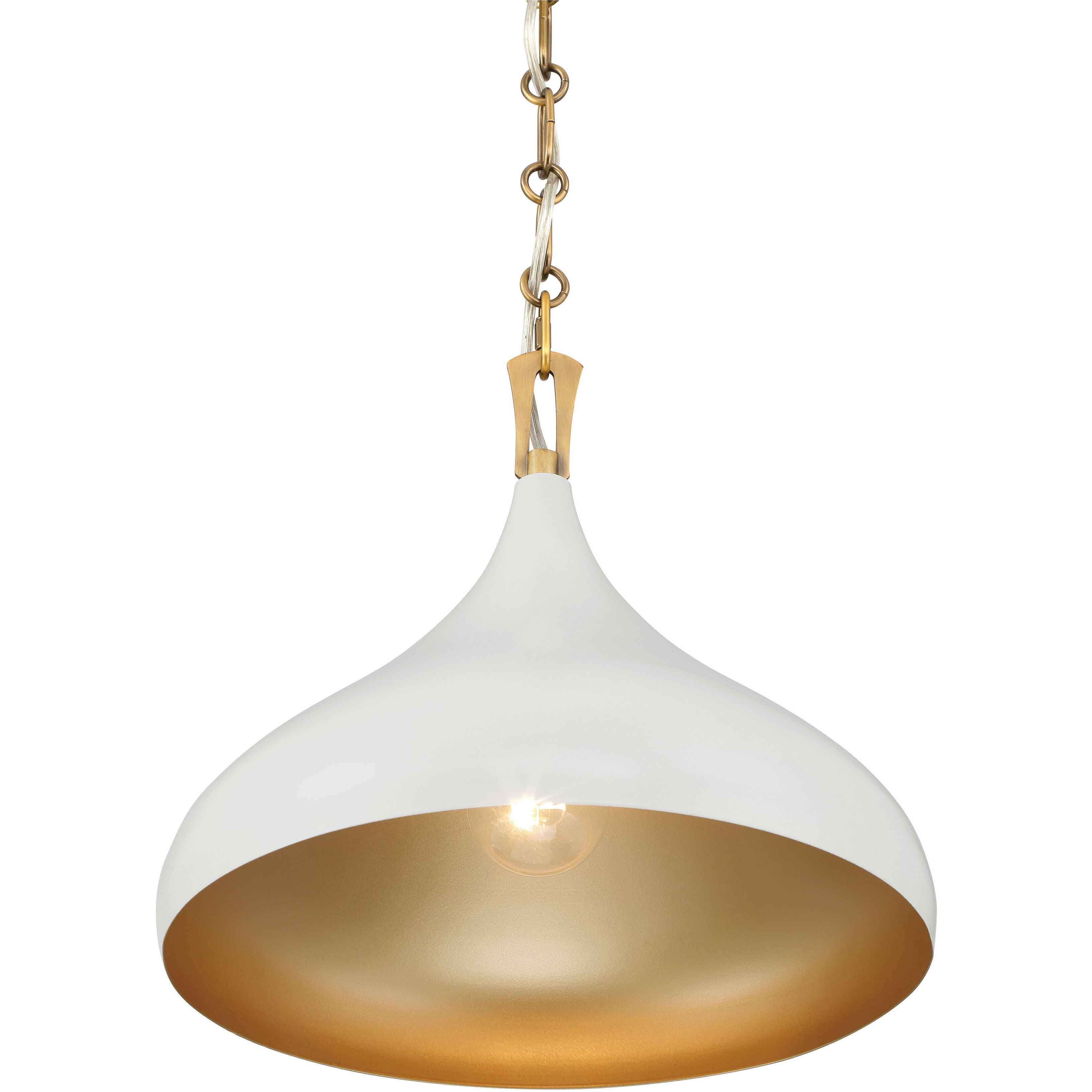 Cedar Lane 1 Light 12.75 inch Legacy Brass and Off White Cream Pendant Ceiling Light