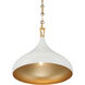 Cedar Lane 1 Light 12.75 inch Legacy Brass and Off White Cream Pendant Ceiling Light