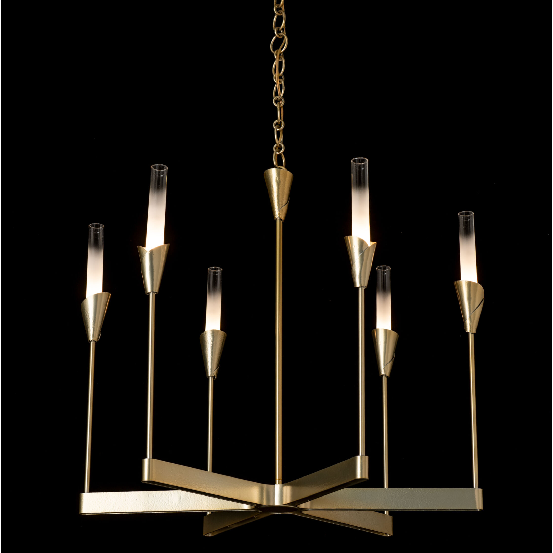 Lilium 6 Light 30.3 inch Modern Brass Chandelier Ceiling Light