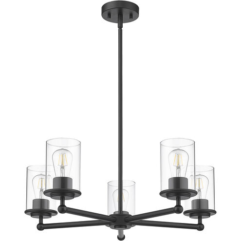 Thayer 5 Light 26 inch Matte Black Chandelier Ceiling Light